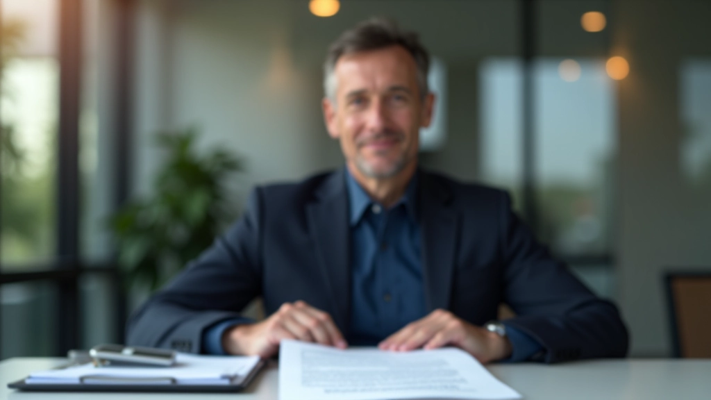 Finanzberater erklärt einem jungen Paar einen Sparplan an einem Schreibtisch