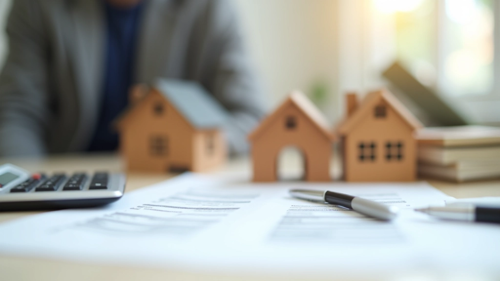 Baumodell und Hypothekendokumente auf einem Tisch