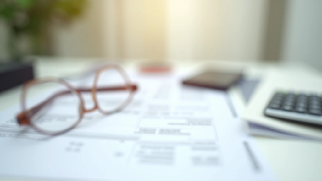 Steuerformulare und Sparbuch liegen auf einem Schreibtisch mit Brille und Stift